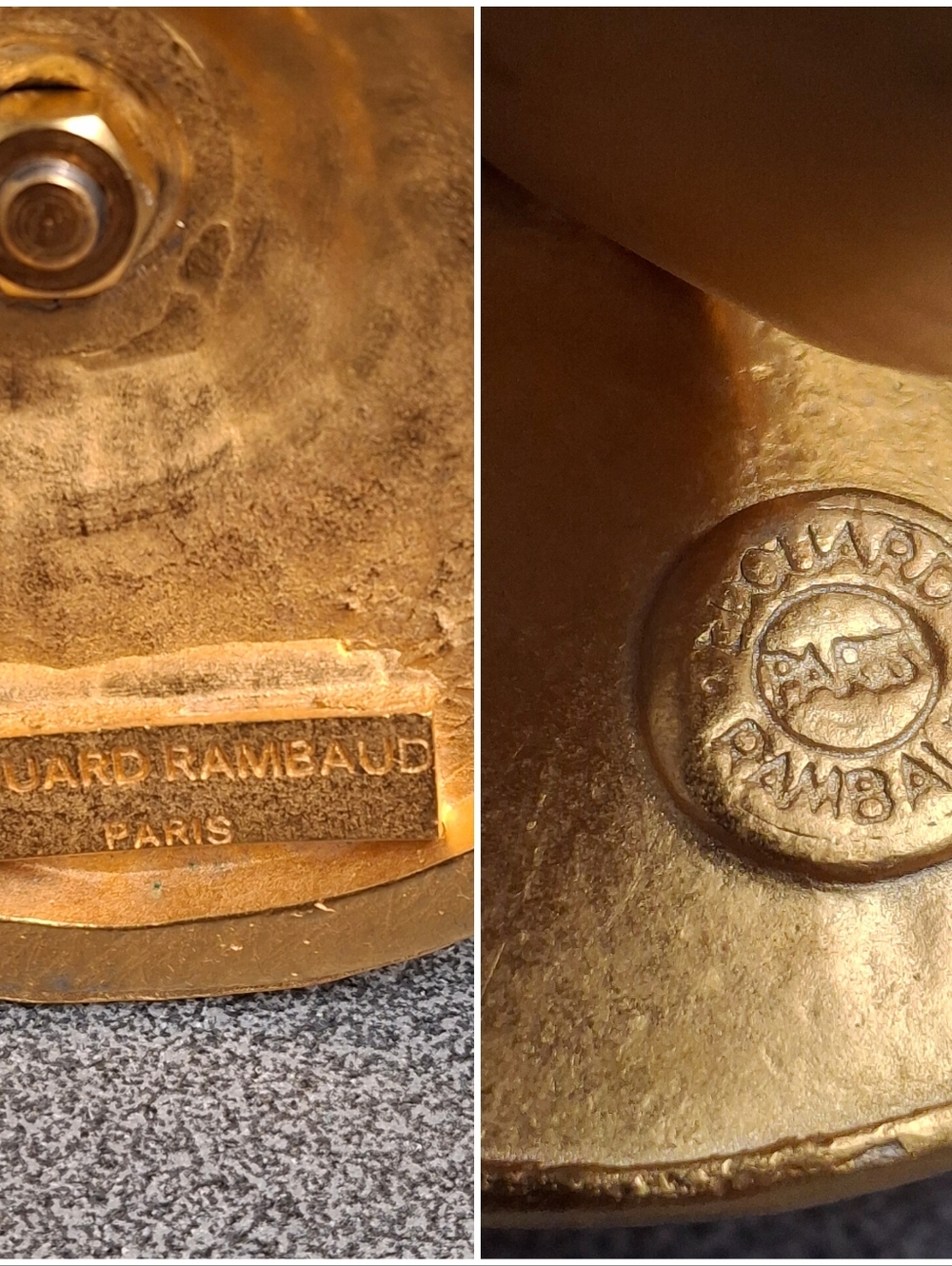 SOLD Vintage Edouard Rambaud Paris Gold Tone Bronze Gilded Spiral Candle Holders - Picture 4 of 8
